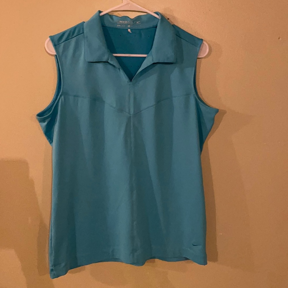 Nike Golf Teal Dri-Fit Sleeveless Golf Shirt